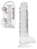 RealRock - Dildo con testicoli da 21 cm - trasparente