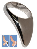 Stainless Steel Teardrop Cock Ring - 55mm
